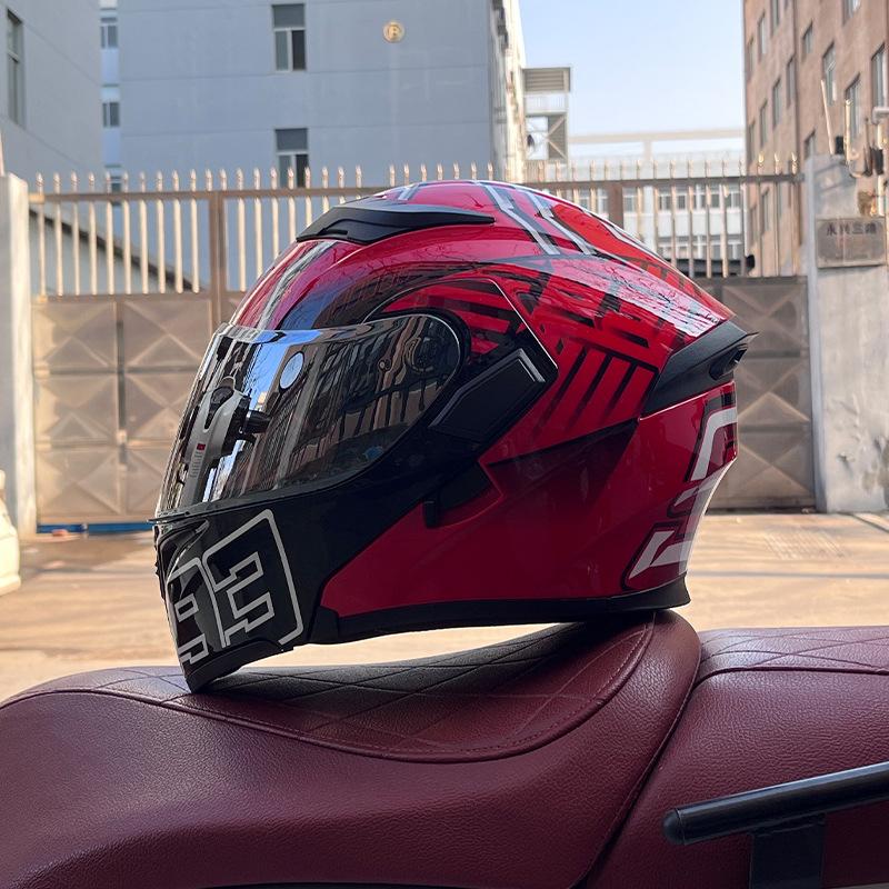 Motorcycle Helmets Men's and Women's Locomotive Full Helmets Bluetooth Peel-off Helmets Electric Vehicle Helmets