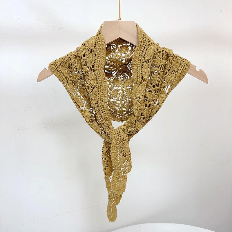 Женский Весенний и Летний Хлопковый Треугольный Шарф Сетчатый Вязаный Пляжный Бандана Платок Пашмина Шаль Платок Хиджаб