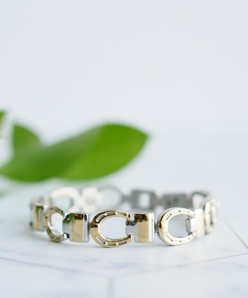 Sabona London 226 Gold Horseshoe Duet Bracelet