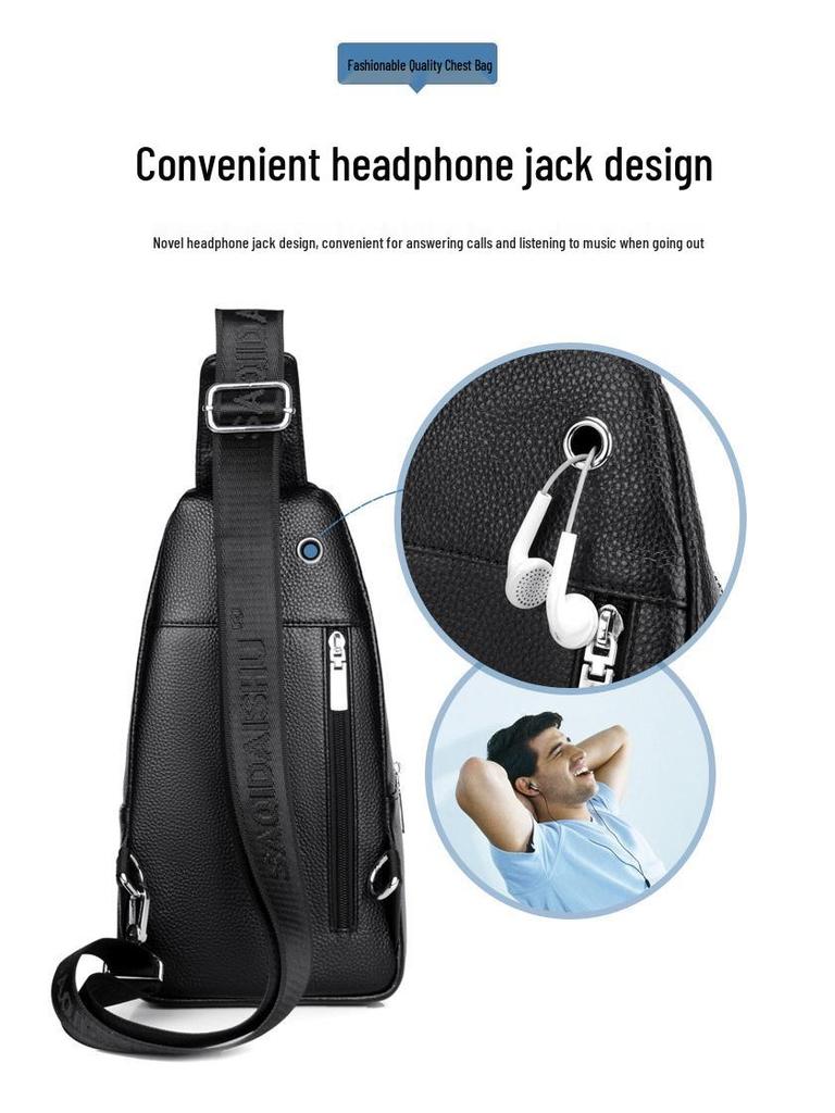 Мужская нагрудная сумка через плечо Satchi из кожи кенгуру - Модный повседневный рюкзак из коровьей кожи