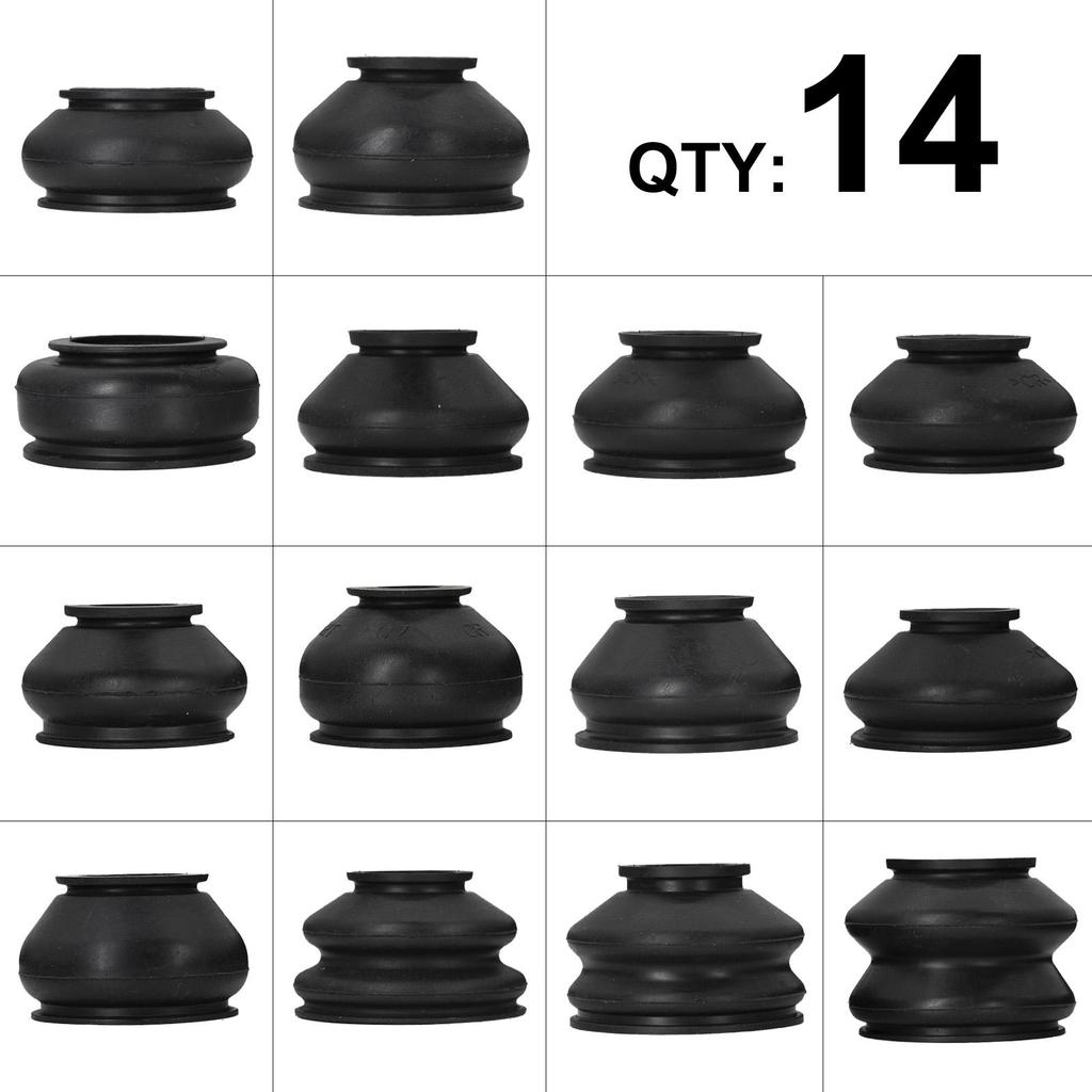 14Pc Car Universal Rubber Dust Boot Ball Joint Cover Track Suspension Steering Turn Rod Linkage End Replacement Accessories