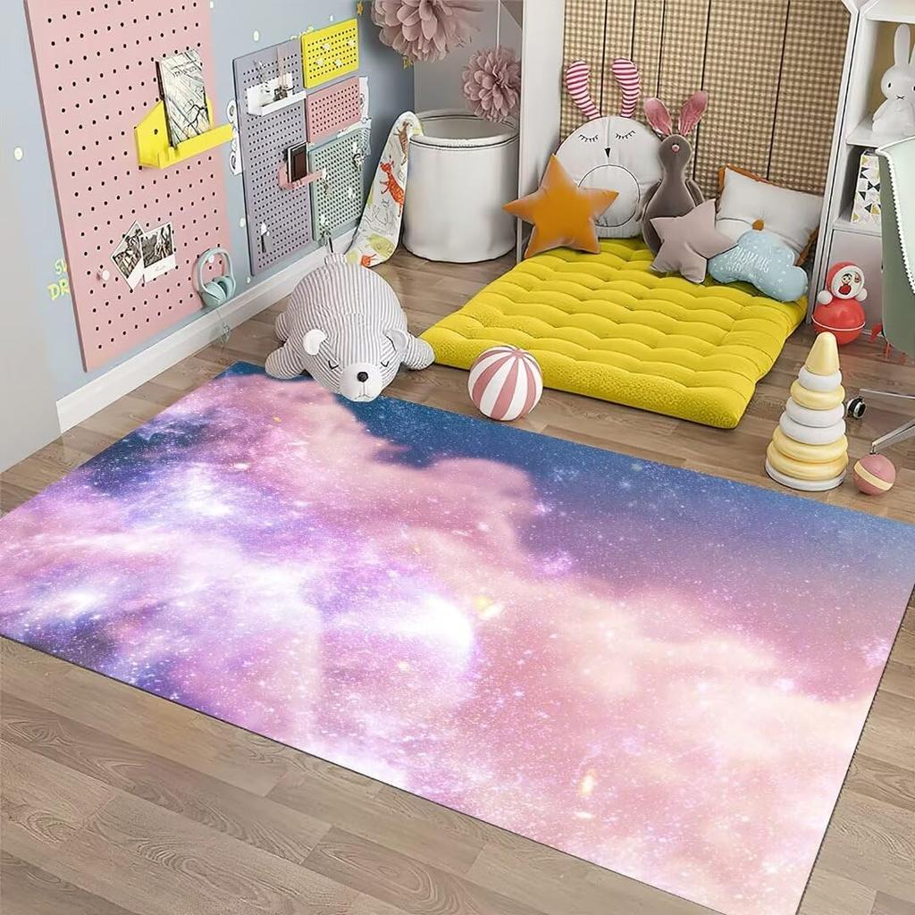 3D Галактика Ковер Космос Кухонный Коврик для Детской Комнаты Мальчика Нескользящий Ковер для Ползания в Детской Игровые Коврики для Столовой