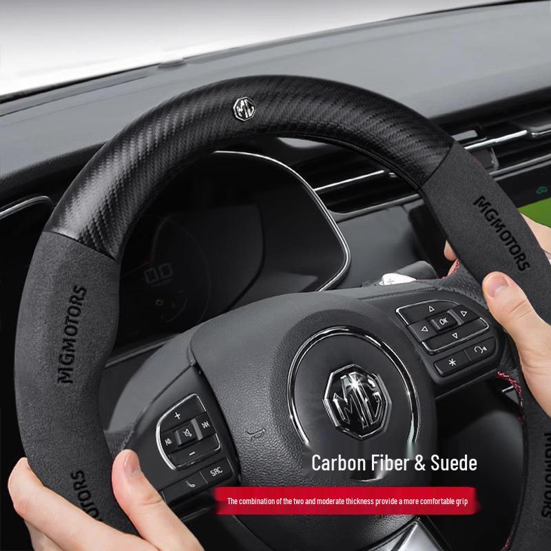 MG ZS6 & Scorpio Navigator ONE Suede Steering Wheel Cover - Magnolia 5 Model