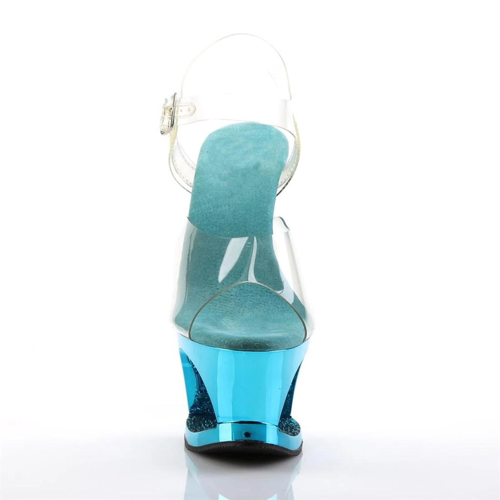 17Cm Hollow Diamond-encrusted Catwalk Women's Shoes Thin Heel Pole Dance Model Sandals Women's YKC