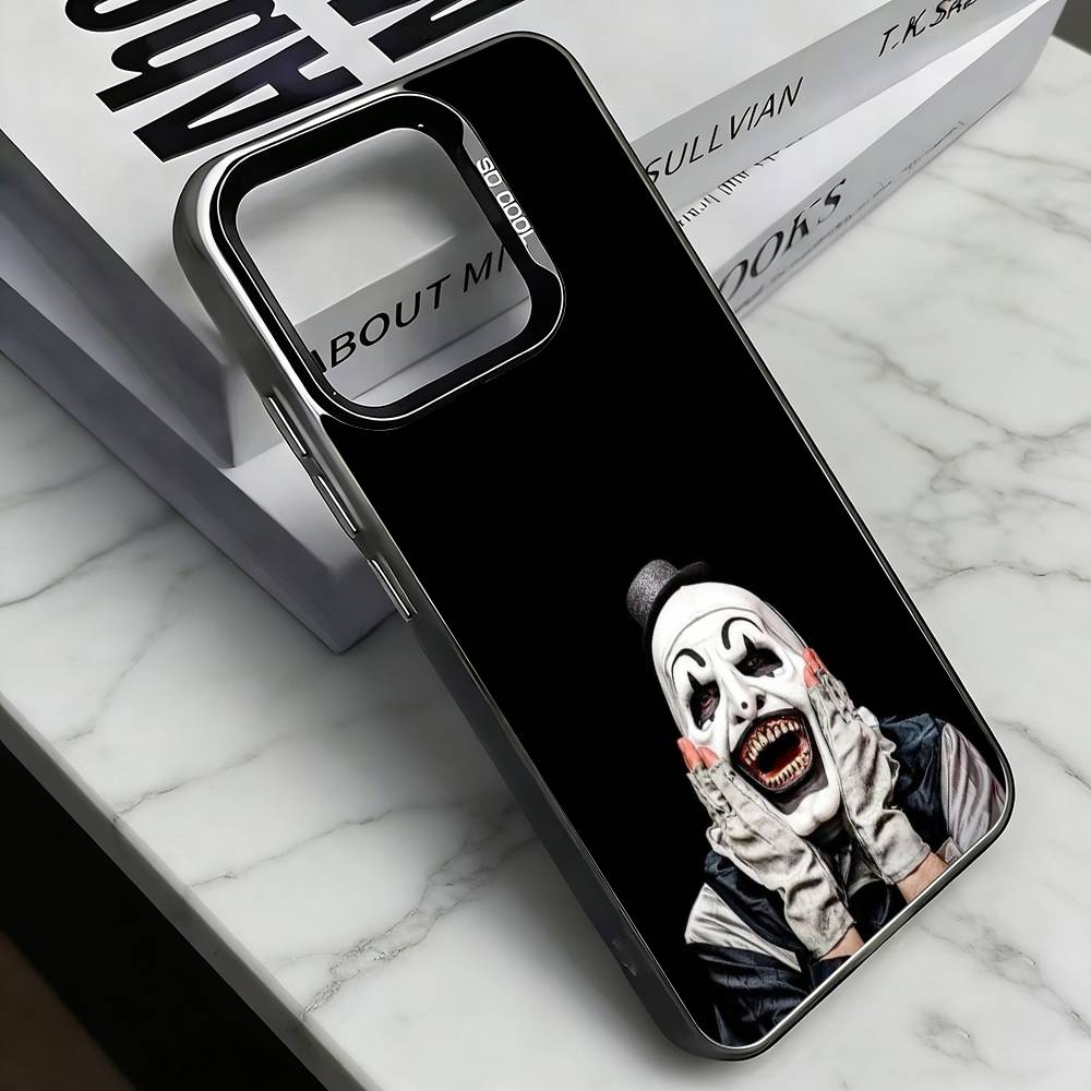 A-Art Клоун Чехол для телефона для iPhone 17,16,15,14,13,12,11 Plus,Pro Max,XS,Цветной Серебряный Позолоченный Внутренний Чехол