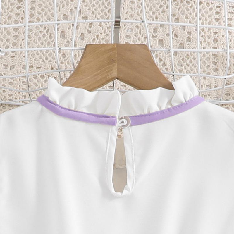 Платья для девочек 8-12 лет Одежда для девочек Весна и лето Новые платья принцесс с рукавами-крылышками и цветными блоками