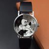 Disney Mickey Cartoon Children's Watch Fashion Watch PU Leather Strap Quartz Watch Boys and Girls Student Birthday Gift