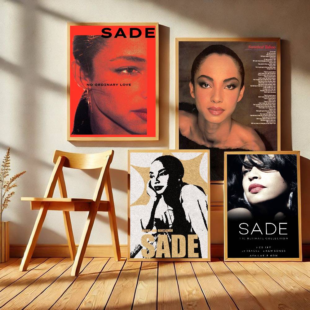 Известная певица Sade Винтажная серия Качественные отпечатки и плакаты Водонепроницаемая бумага Наклейки Плакаты и наклейки для кофейни и бара