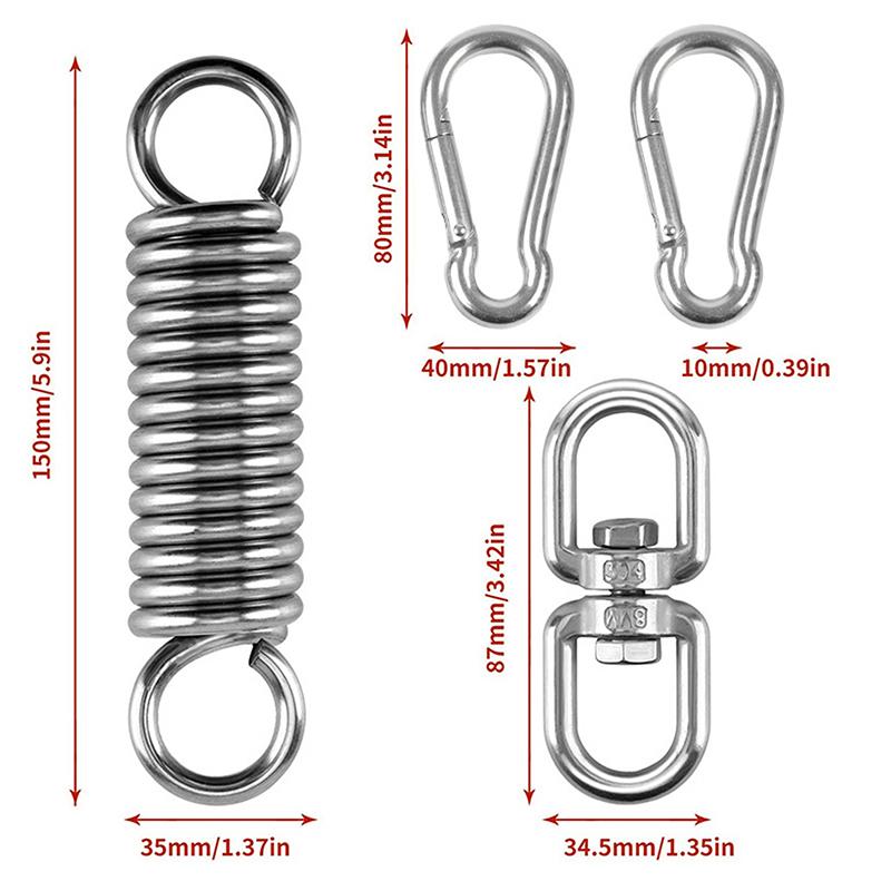 Сверхпрочные подвесные кресла Пружины для гамака Пружины из нержавеющей стали Пружинная катушка Качели Уличный гамак Торсионная подвесная пружина с крюком