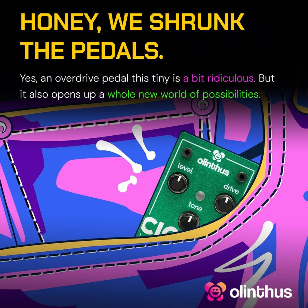 Педаль эффектов Olinthus Cicada Overdrive [В комплекте кабели-разветвители для входа и выхода]