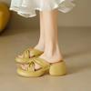 Fashion Cross Belt Waterproof Platform Thick-soled Thick-heeled Sandals Slippers Women 2024 Summer New Fashion High-heeled Beach Slides