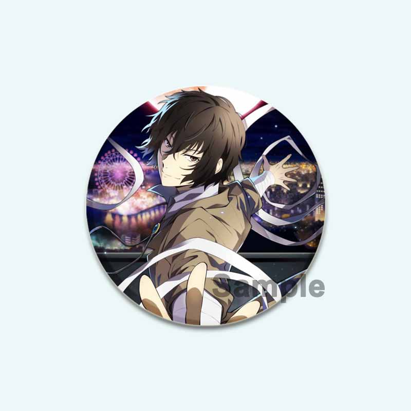 32/44/58 мм мультфильм бродячие собаки Банго HD печать брошь аниме значок вооруженное детективное агентство Дадзай Осаму круглая витрина броши булавка на лацкан ювелирные изделия