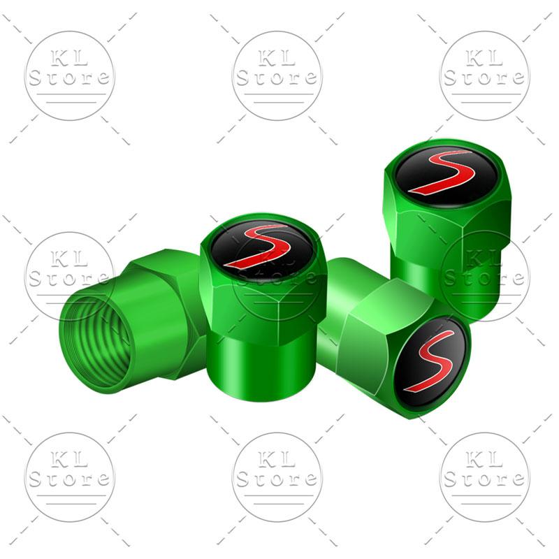 4pcs/set S Logo Car Wheel Tire Valve Air Stem Cap Dustproof Cover For Mini Cooper S Emblem R55 R56 F55 F56 F60 John Cooper Works