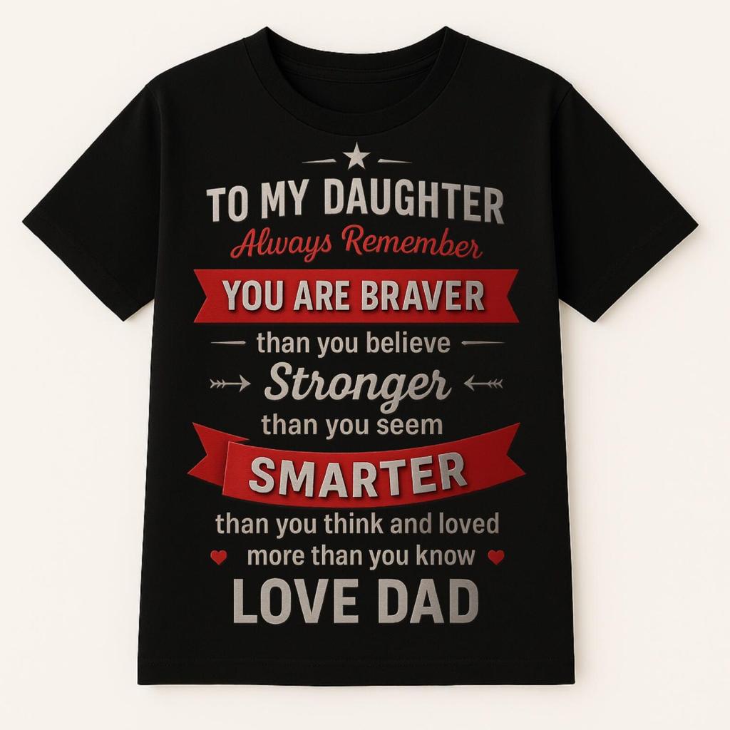Dad To Daughter Shirt You Are Braver Stronger Smarter Quote Father Daughter Shirt Family Quote Tee