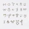 Детали для ногтей Металлические детали Сверкающие детали для ногтей 3D детали для ногтей Декоративные детали 3D DIY Ручная работа Серебряные металлические детали Лента/Сердце/Корона/Луна/Цветок
