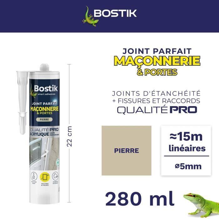 BOSTIK Joint parfait maçonnerie huisserie ton pierre - Cartouche 280 ml