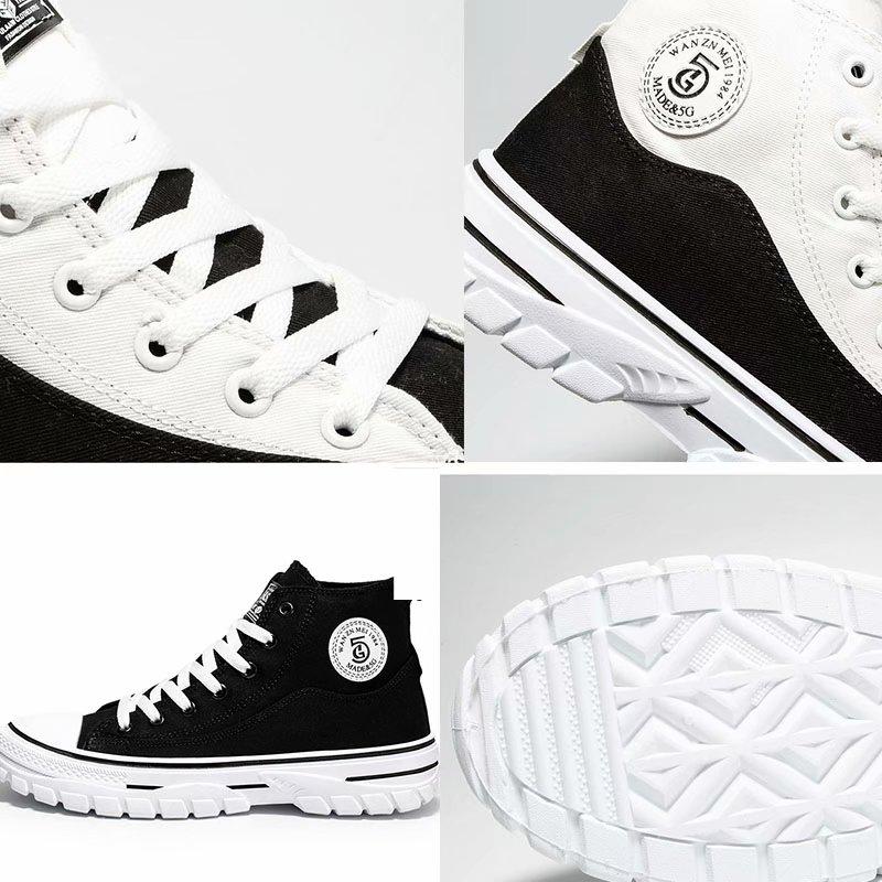 Дышащие высокие мужские парусиновые туфли, модные повседневные туфли для доски, студенческие кроссовки, кроссовки в стиле хип-хоп для подростков