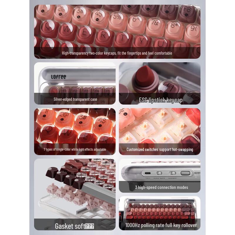 LOFREE OE914 Dot Triple-Mode Mechanical Keyboard