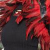 Gothic Style Fake Collar with Layered Feathers Lightweight Durable Fabric Feather Cape Black Shawl Versatile Accessory