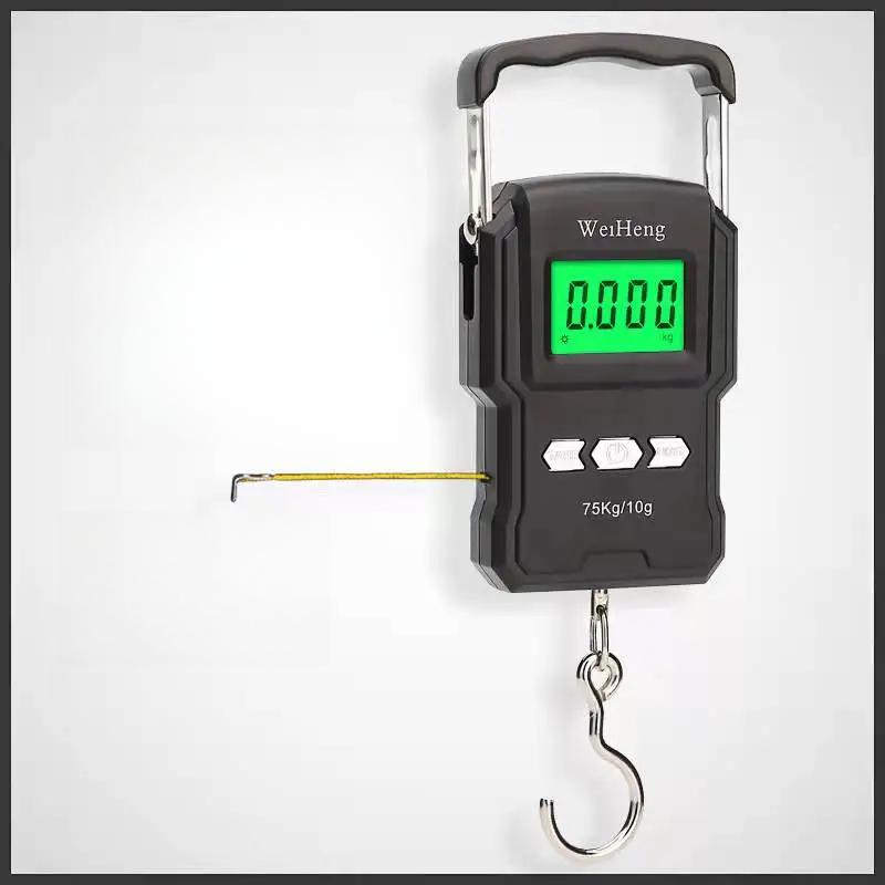 ESPLB 75кг/10г Рулетка Цифровые весы Портативные цифровые с подсветкой Рыболовные Подвесные крючковые весы с линейкой 1 м
