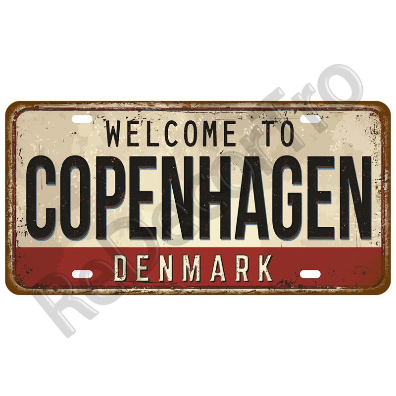 Vintage Tin Sign For Bar Pub Man Cave Club Wall Decoration California TinPlates Plate Plaque Madrid Paris Decor City Metal Sign