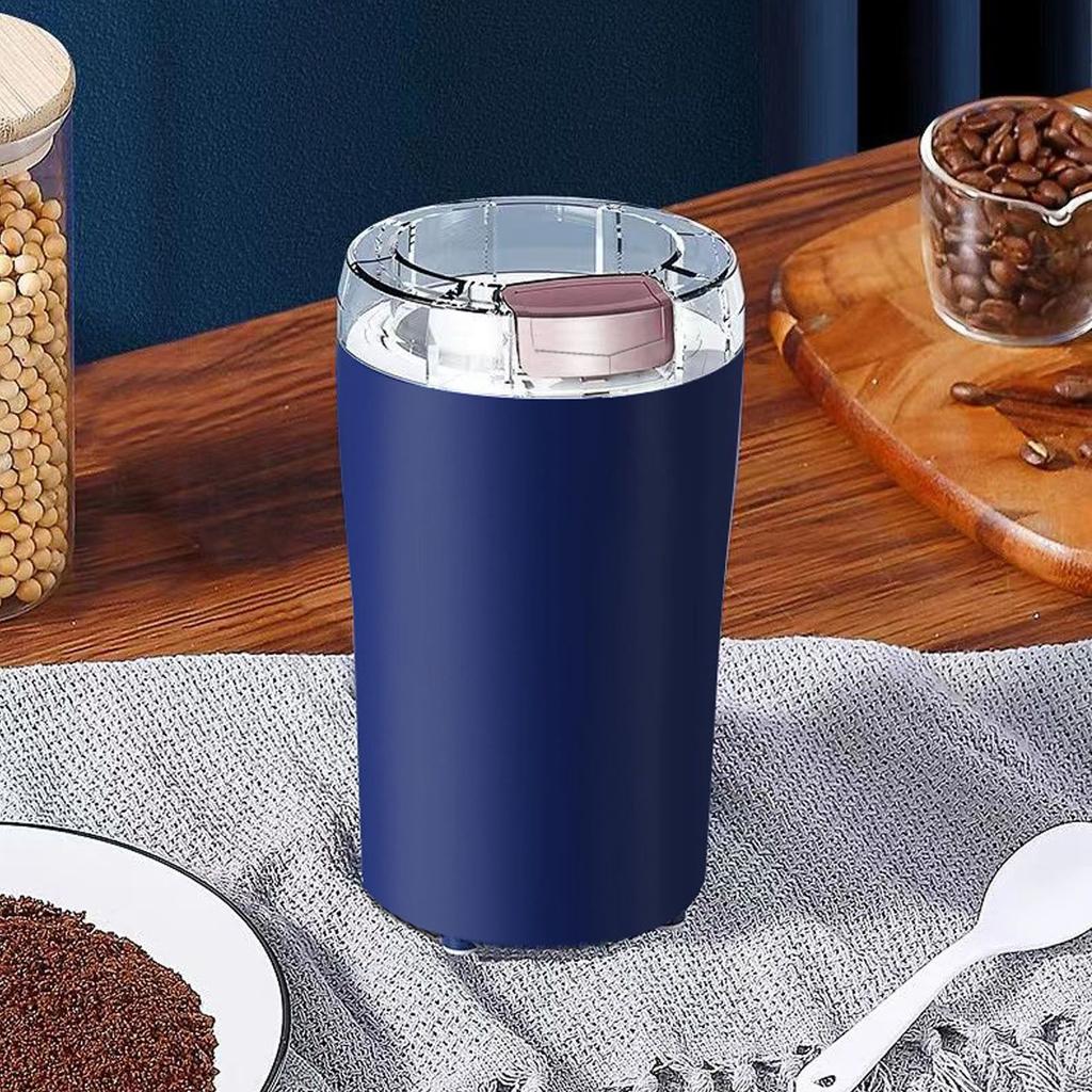 200W Electric Coffee Grinder 80g Capacity For Beans Herbs Spices Stainless Steel Blades Grinding Machine Blue Purple
