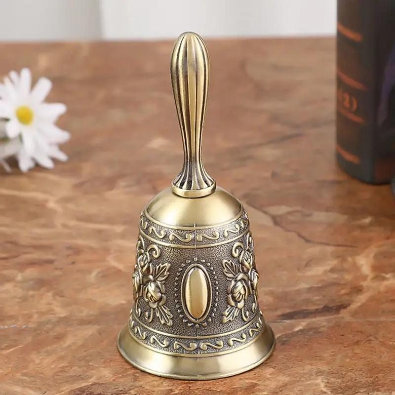 European Metal Bell Vintage Rose Bronze Handbell Home Attachment Restaurant Modern Simplicity Zinc Alloy Pet Training Handbell