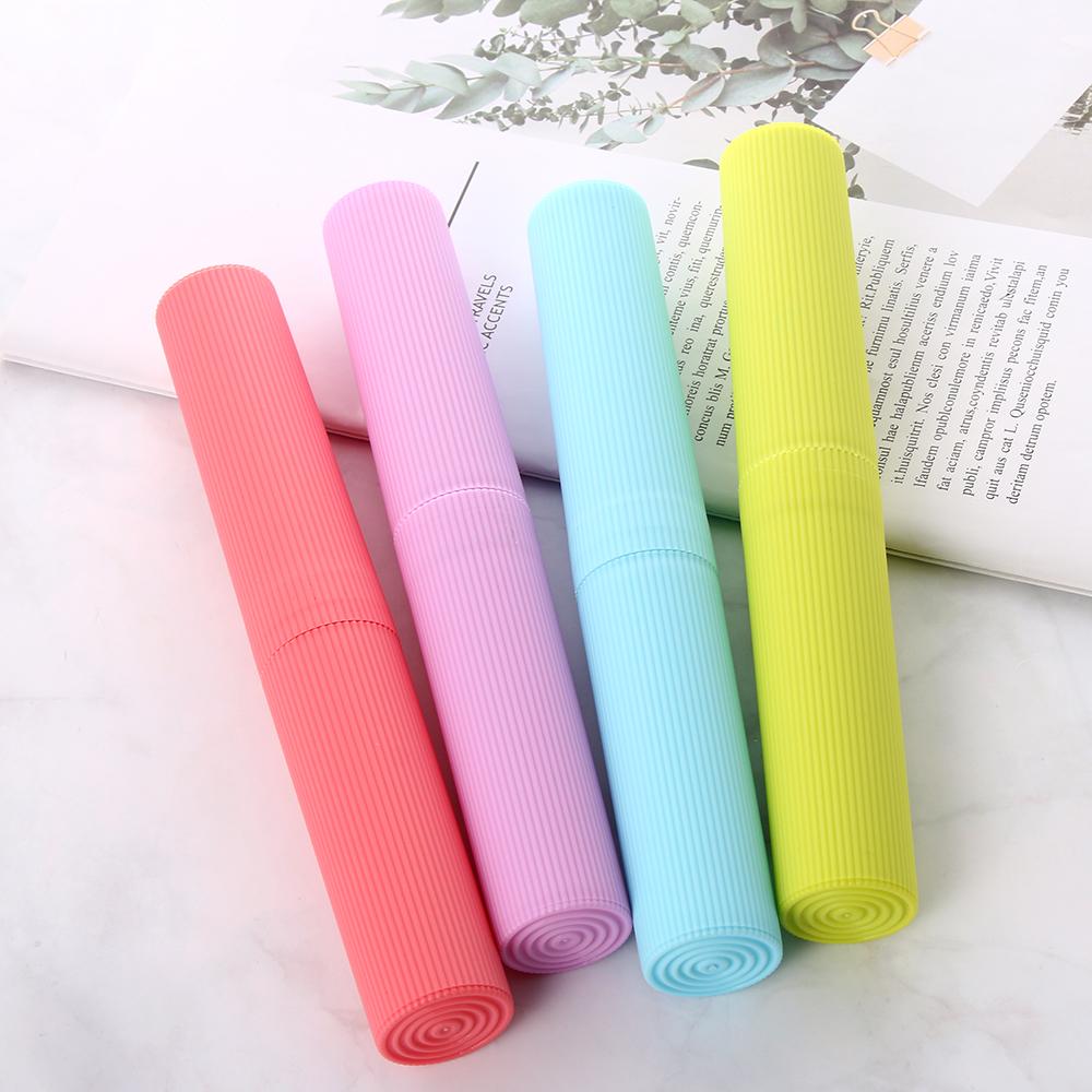 New Travel Portable Toothpaste Cylinder Case Storage Box Toothbrush Holder Plastic
