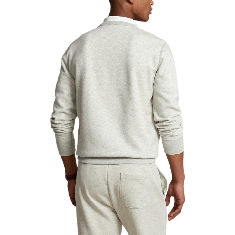 Polo Ralph Lauren FW22 Однотонный пуловер с круглым вырезом, толстовка с длинными рукавами, мужская толстовка, серый, MNPOKNI16822558-020