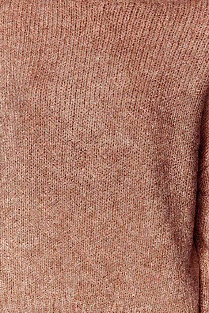 Женский модный стильный свитер фиолетовый мягкий текстурированный толстый трикотаж с круглым вырезом