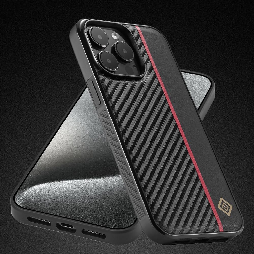 For Apple iPhone 16 15 14 Plus 13 12 11 Pro X XR XS Max Mini 7 8 Plus SE 2020 2022 Case PU Leather Carbon Fiber Style Shockproof Back Cover