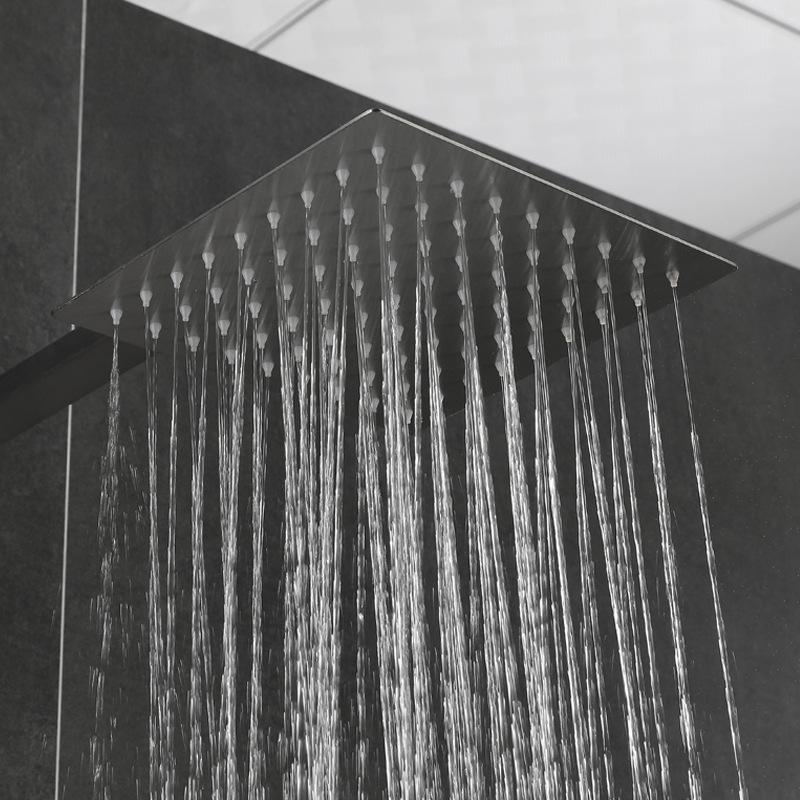 304 SUS Комплект тропического душа Настенный Потолочный кронштейн Смеситель Водная система Матовое золото/Черный Тропические душевые смесители для ванны