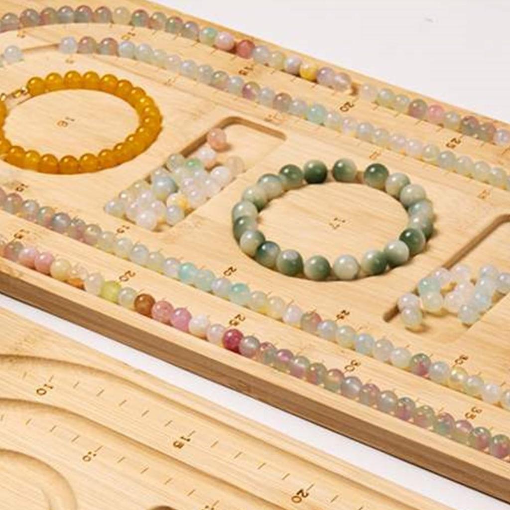 Convenient Wood Board Plate Beading Tray Jewelry Beading Board Craft Bracelet Stand Store Display Plate for Table