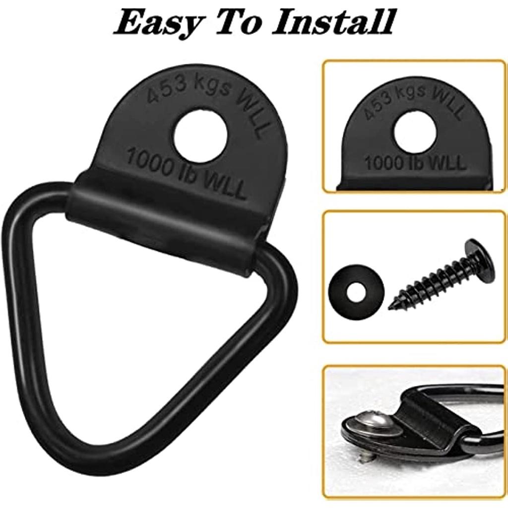 4 шт. якоря для крепления грузового V-образного кольца диаметром 2 дюйма, черные стальные болты для крепления V-образного кольца прицепа, замена для пикапов, прицепов, прицепов, грузовых автомобилей, склада