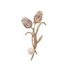High-End Tulip Flower Brooches: Fashionable Retro Pins for Women's Autumn & Winter Suits and Sweaters