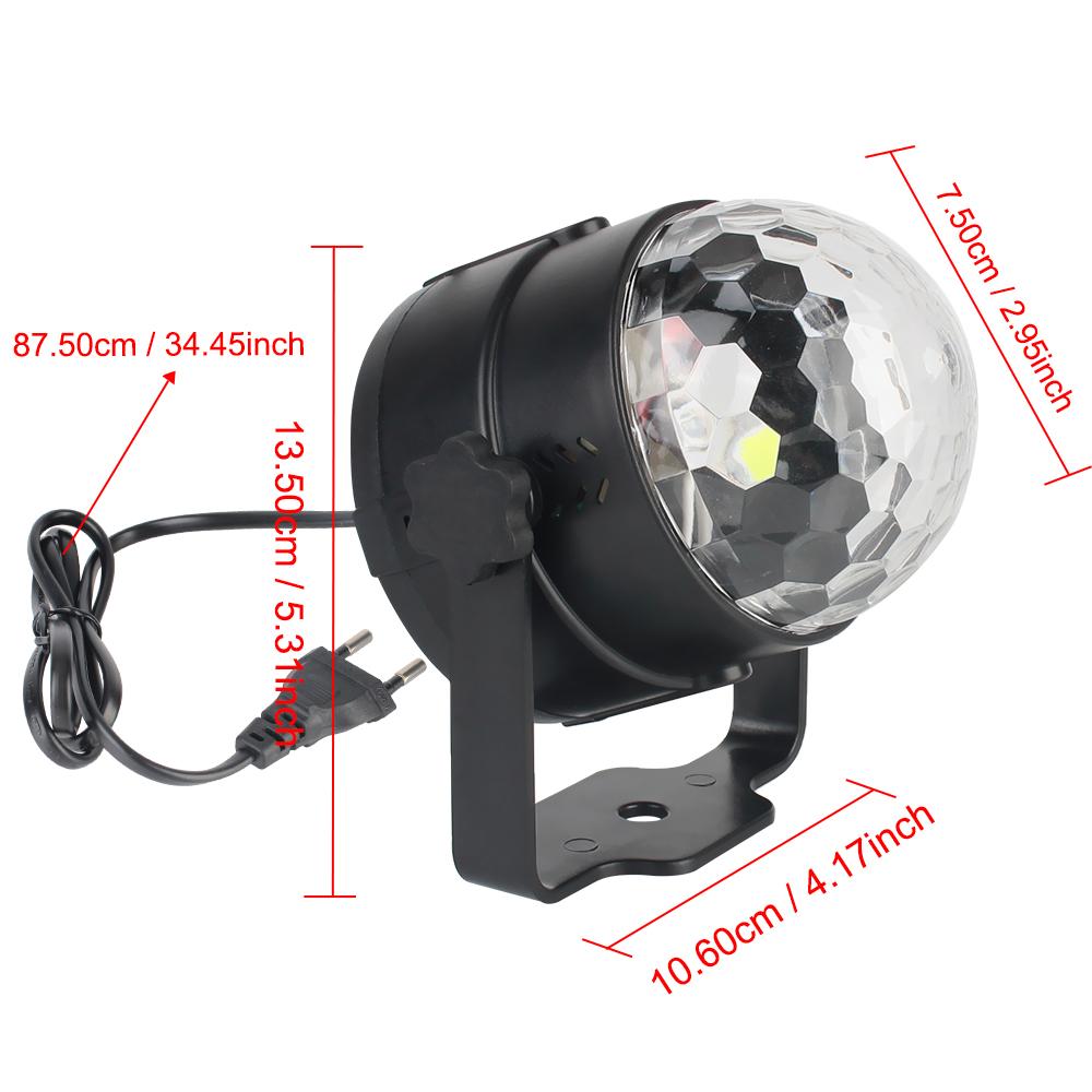 Лазерная лампа RGB для проектора, красочный светодиодный сценический свет, волшебный шар, активируемый звуком, вращающийся, 85-265 В, 3 Вт, свет для вечеринок DJ для дома, КТВ-бара, Рождества
