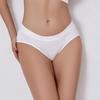 Women Panties Solid Color Elastic Mid Waist Seamless Thin Thread Soft Anti Septic Breathable Intimate Clothes Lady Underwear Briefs