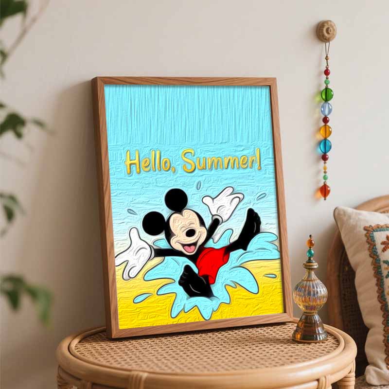 Disney Летний набор «Раскрась по номерам» с Микки Маусом, холст с рисунком по номерам, DIY-картина, декор для дома, мультфильм Диснея, живопись, искусство для взрослых, подарок на стену