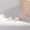 New Fashion Beautiful Creative Cute Animal 925 Sterling Silver Jewelry Sweet Cat Claw Pink Exquisite Stud Earrings E085