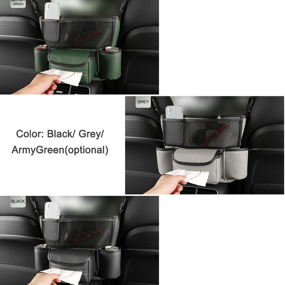 Сумка для хранения автомобиля, органайзер для хранения на центральной консоли, кожаный барьер на переднем сиденье, большой держатель для сумки