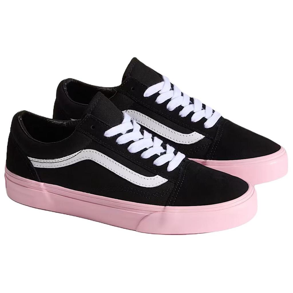 Vans Низкие кеды для скейтборда Old Skool, унисекс, черные с розовым, VN000D6WPIB