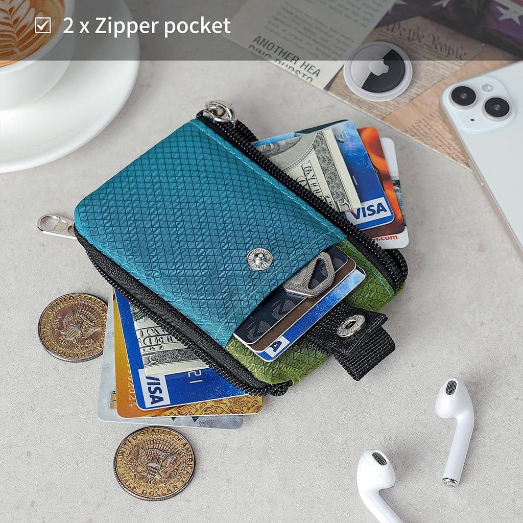 Кошелек в минималистском стиле, идентификационный бейдж, водонепроницаемые чехлы на молнии, чехол и ремешок для ключей для карт, наличных, монет, дорожная сумка, блокировка RFID