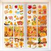 Thanksgiving Window Stickers Autumn Leaves Squirrel Pumpkin Cartoon Window Door Stickers Background Decoration Electrostatic Glass Stickers