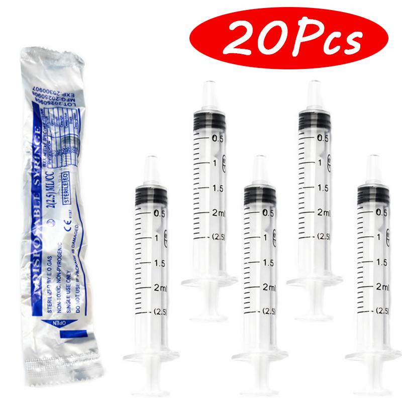 5-100 Pcs 2/2.5ml Plastic Syring Individually Packaged Nutrient Syringe Measuring For Animal Food Feeding Tools Without Needles