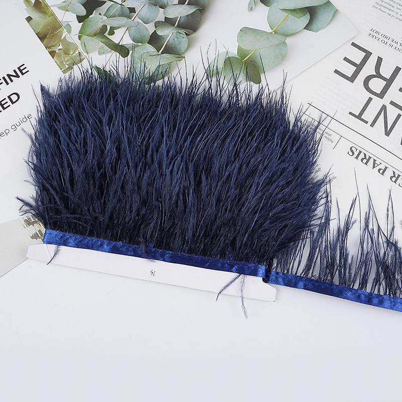 8-10Cm Ostrich Feather Wedding Dress Diy Performance Clothing Accessories Feather Tassel Including Webbing
