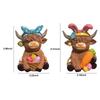 Easter Cute Spring Highland Cow Statue Easter Table Decorations Highland Cow Decorations Calf Lovers Gifts