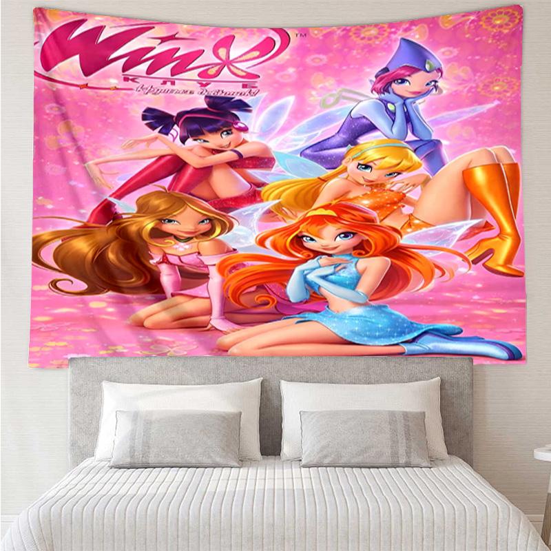 Wink Club Magical Friendship Tapestry Room Decoration Wall Hanging for Living Room Bedroom, dormitory, Birthday and Christmas gifts