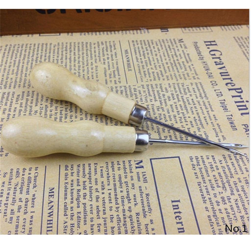 3 шт., деревянное шило для шитья кожи, инструмент для ручной работы, ремонт кожаной обуви, швейная игла, сделай сам, ремесленные швы, штамповочные аксессуары