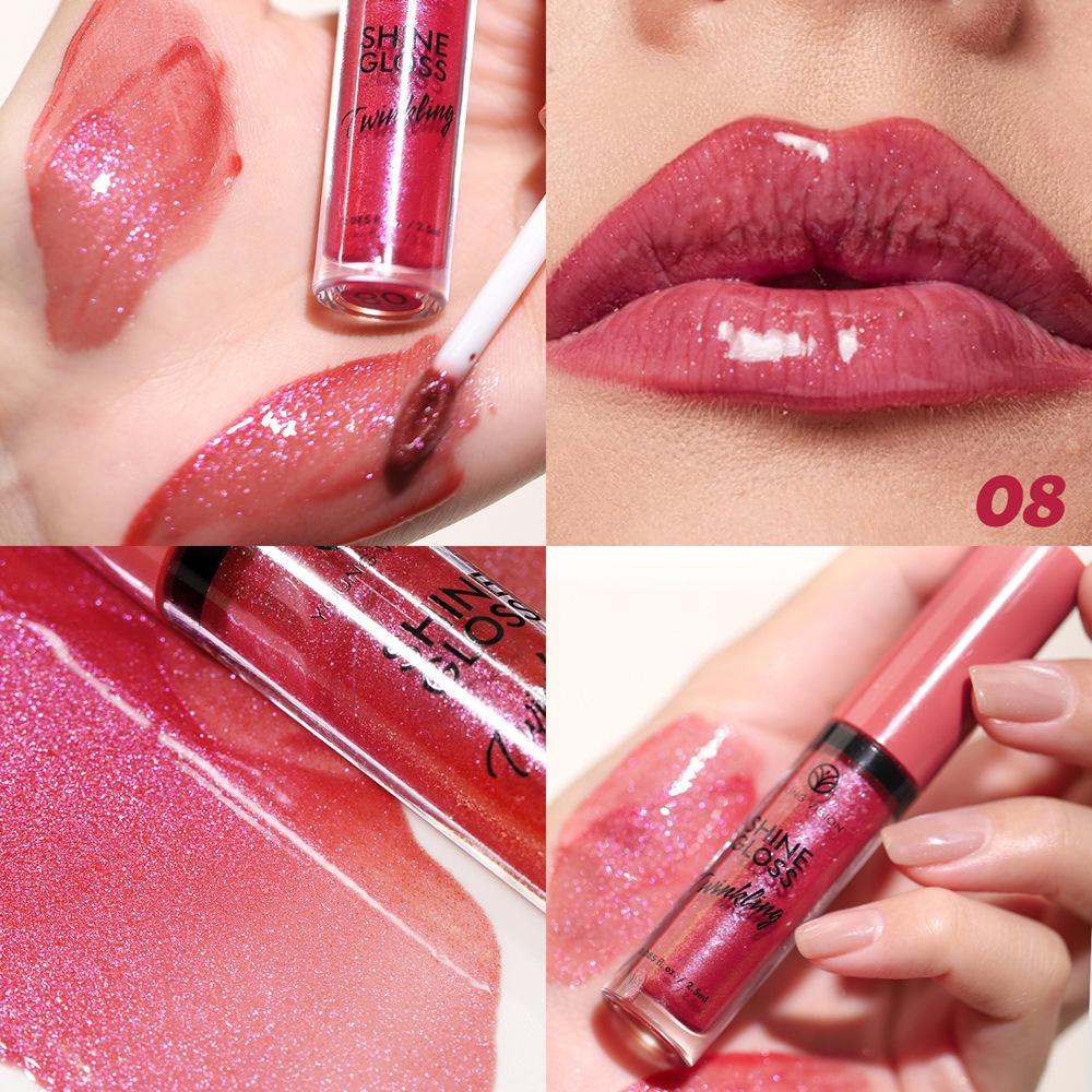 1 ШТ. YOUNG VISION GLOSS TWINKLING SET - 1 цвет Увлажняющий блестящий блеск для губ, легкий и нелипкий, идеально подходит для создания очаровательных сияющих губ