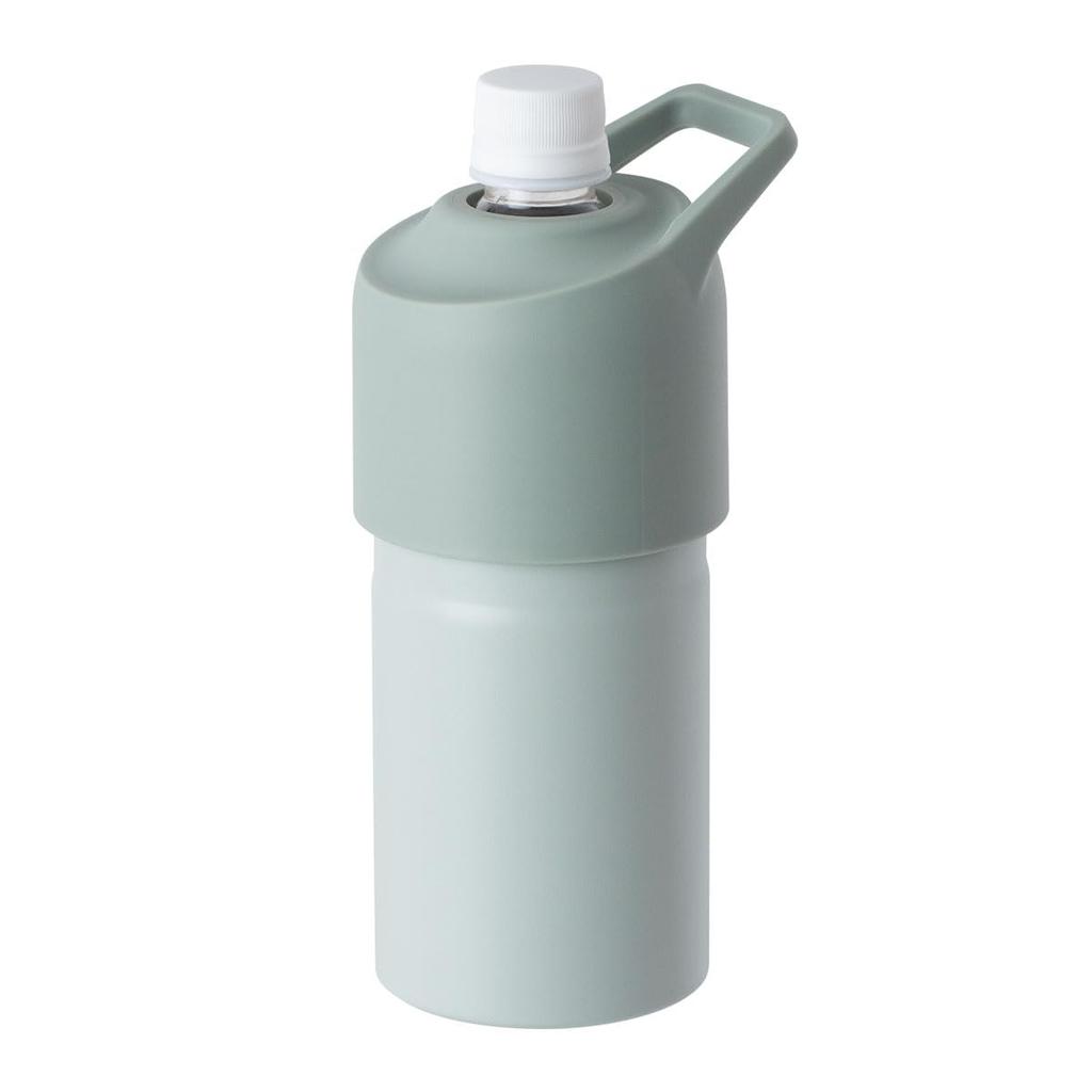 Пластиковый держатель для бутылок Atlas, бутылка для воды, пластиковый охладитель для бутылок с холодной изоляцией, 500 мл, 650 мл, вакуумная изоляция, ручка цвета ледяной зелени с ручкой, бутылка в